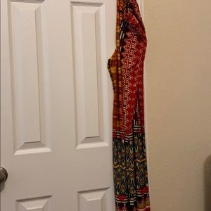 Multicolored (orange, red) loose pants